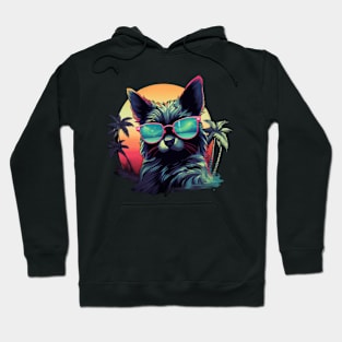 Retro Wave Balinese Cat Hoodie